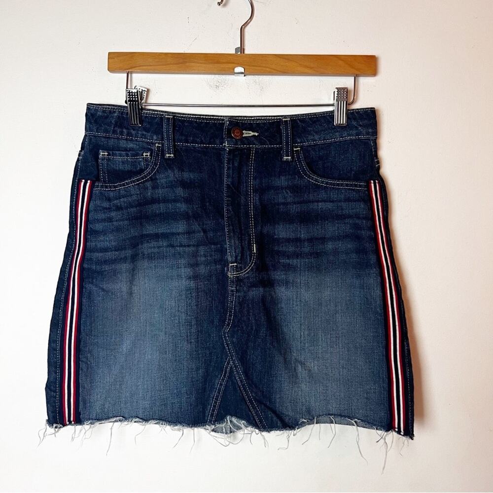 SZ 29 Hollister Denim Skirt Red & White Stripe